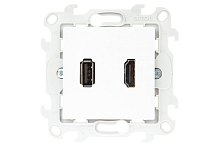 Коннектор HDMI+USB 2.0, белый | код 2411095-030 | Simon